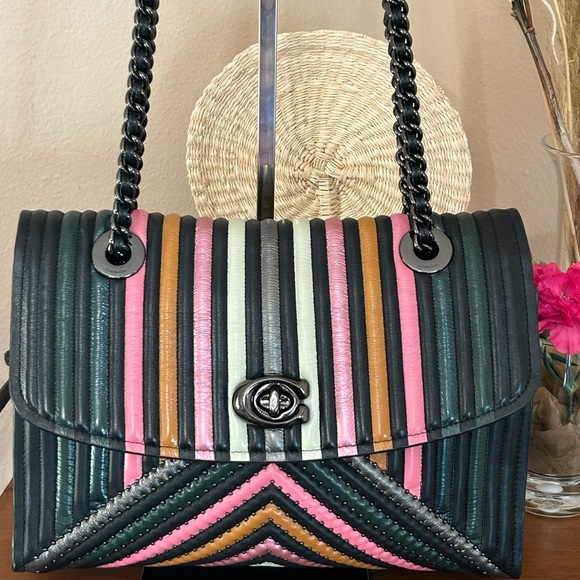 Coach Handbags - COACH Parker Quilted Nappa Leather w/Rivets 2Way Shoulder/Crossbody Bag